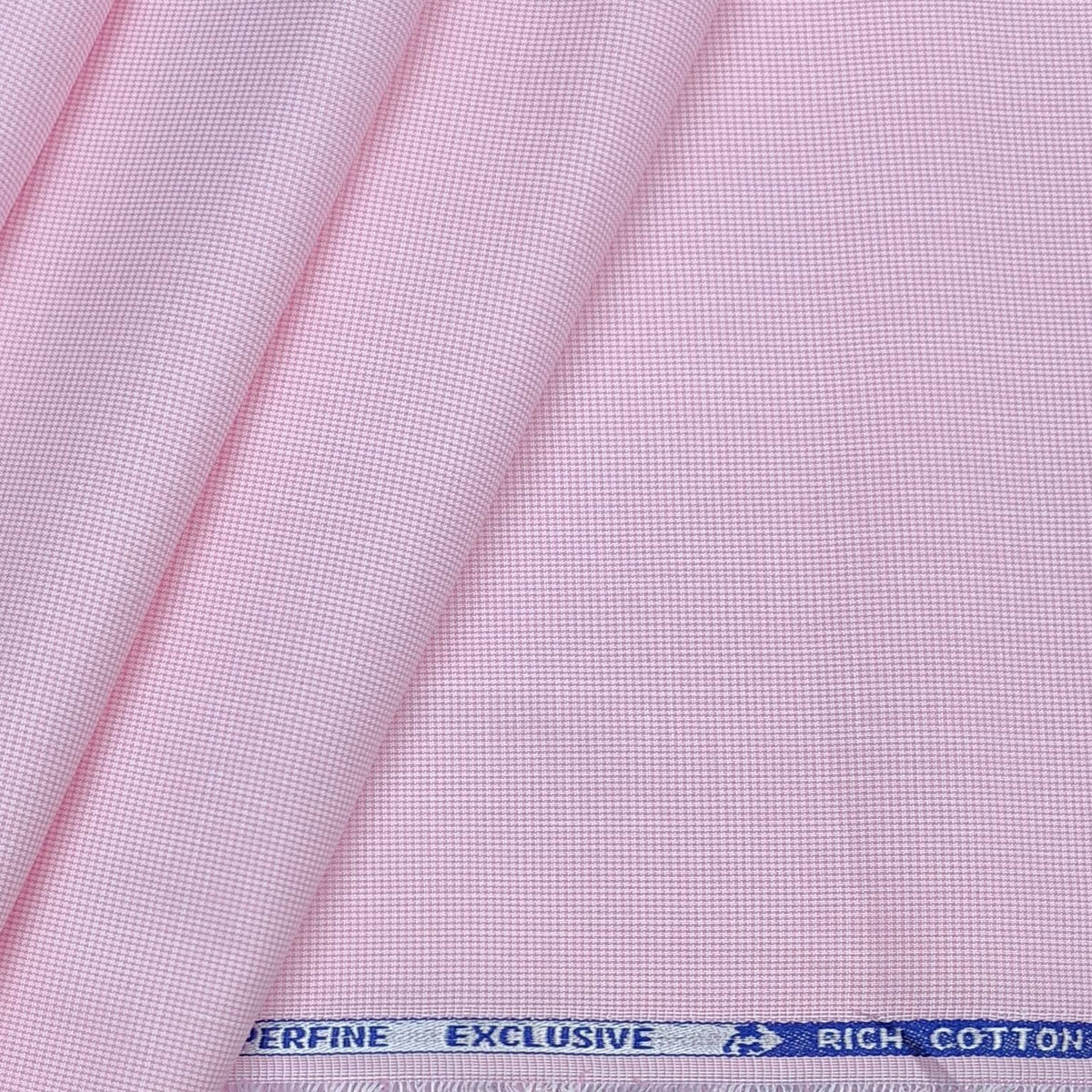 ManTire Men's Poly Cotton Premium Pin Check Shirt Fabric Colour Pink