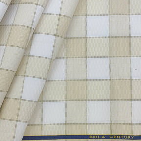 Birla Century Premium Giza cotton Check Shirt Fabric colour Brown