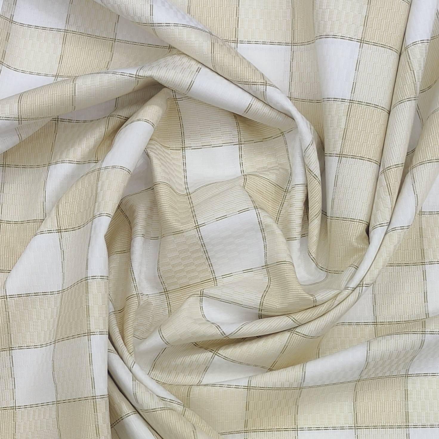 Birla Century Premium Giza cotton Check Shirt Fabric colour Brown
