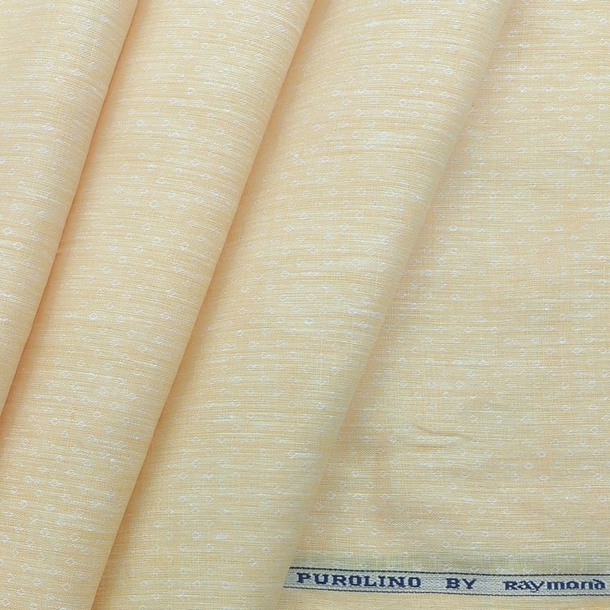 Raymond 100% linen jacquard Shirt Fabric colour Yellow
