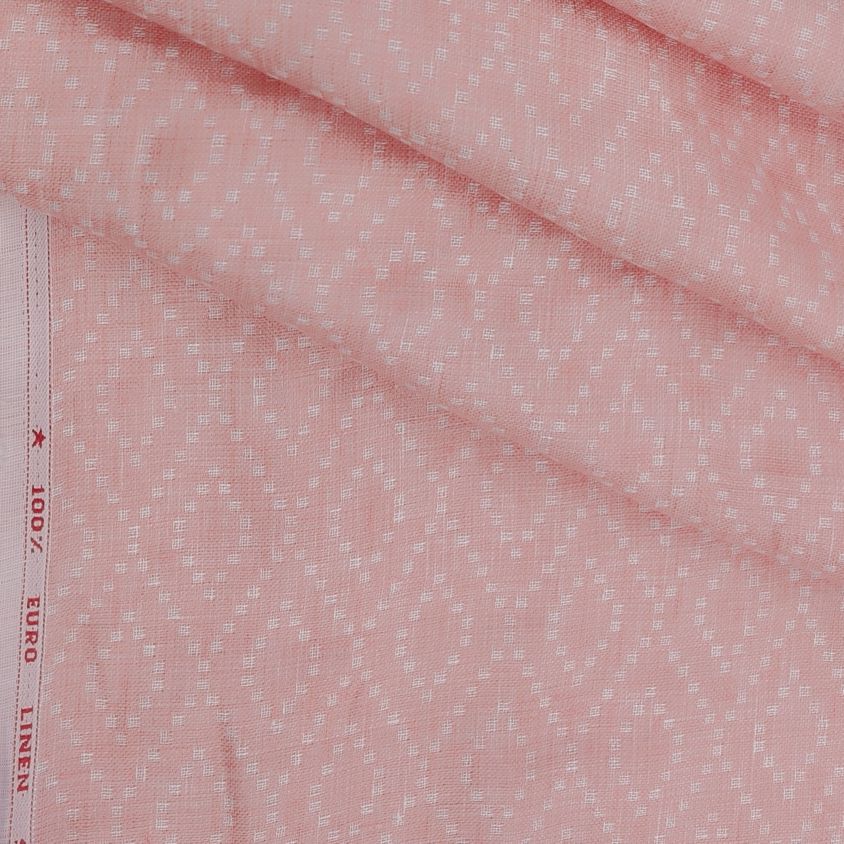 Solino 100% linen jackqurad Shirt Fabric Colour Bush Pink