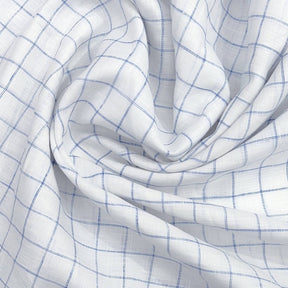 Solino Pure linen 80 Lea Checks Shirt Fabric colour Blue