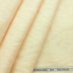 Raymond 100% linen jacquard Shirt Fabric colour Yellow