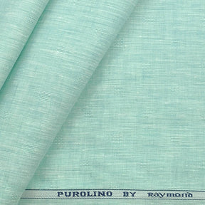 Raymond 100% linen Butta jacquard Shirt Fabric colour Green