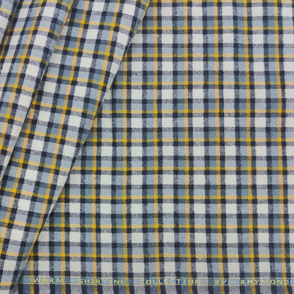 Raymond Men's Warm Shirt Fabric Check Colour Grey n Yellow