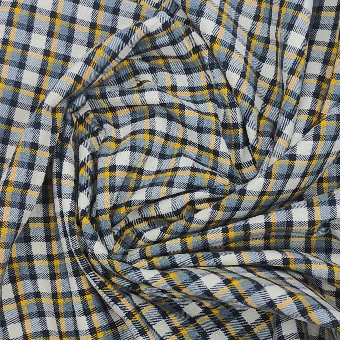 Raymond Men's Warm Shirt Fabric Check Colour Grey n Yellow