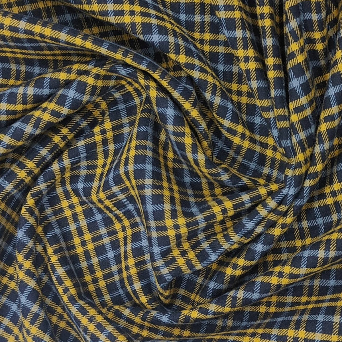 Raymond Cots Wool Checks Warm Shirt Fabric Colour Yellow Black