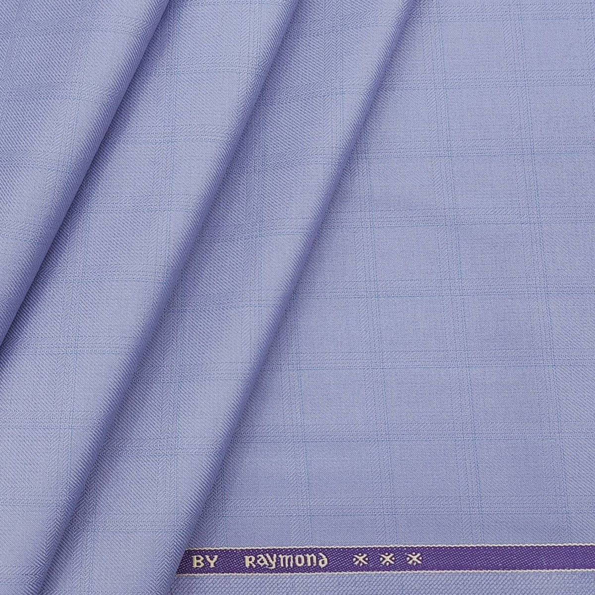 Raymond Men's Polyester Viscose Check Trouser Fabric Colour Light Purple