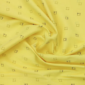 Linen Club Men’s Cotton Linen Printed Unstitched Shirting Fabric (Yellow)