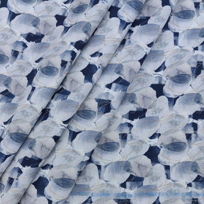 Linen Club Men’s Cotton Linen Digital Printed Unstitched Shirting Fabric (Blue N Grey)