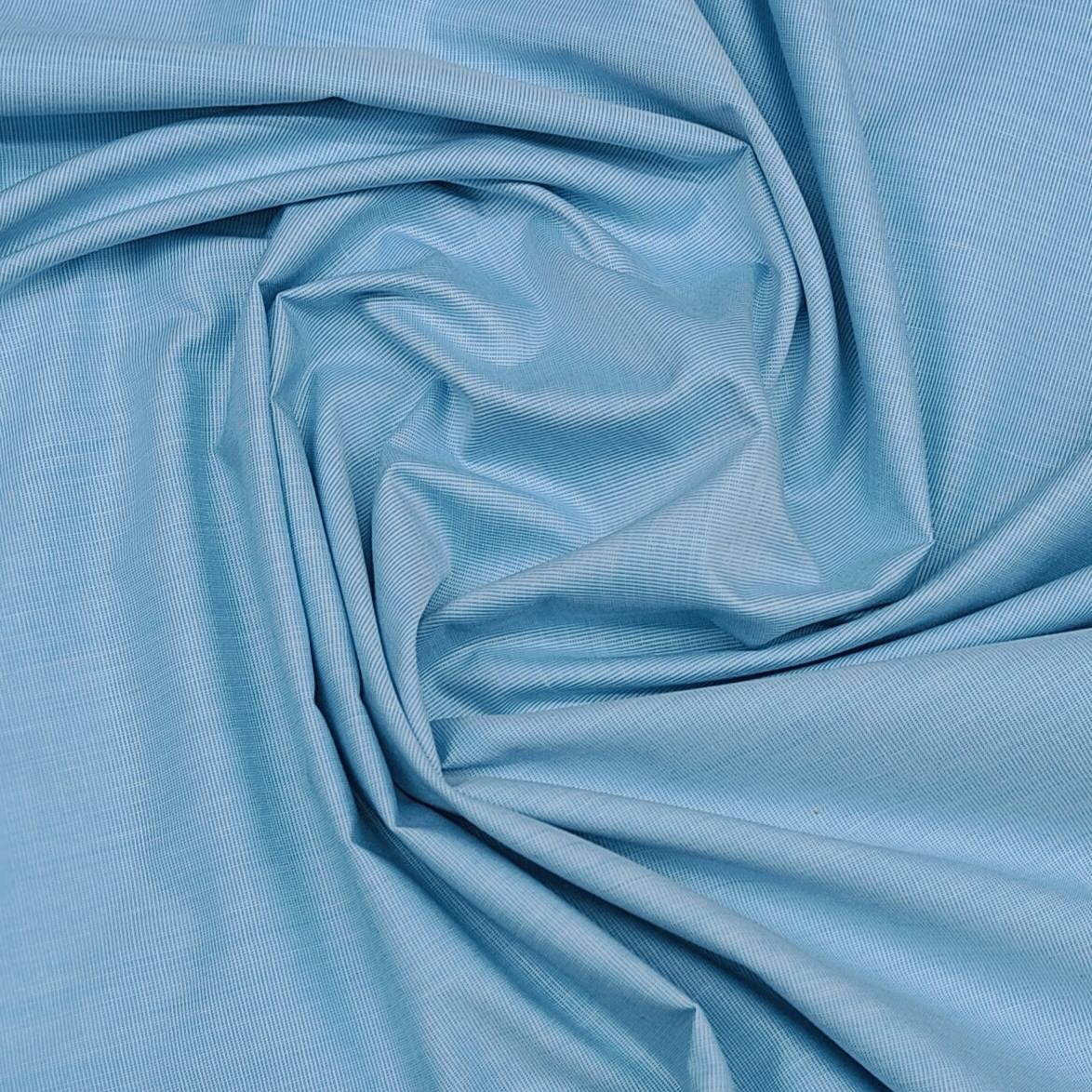 ManTire Men's Poly Cotton Premium Plain Shirt Fabric Colour sea Blue