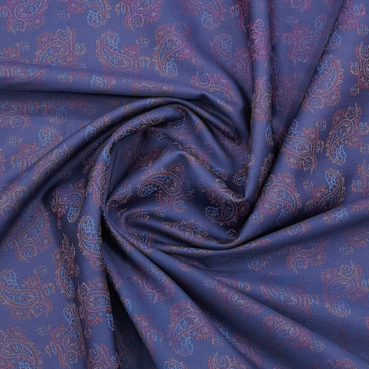 Soktas Premium cotton fine jacquard shirt fabric colour Blue n Meroon