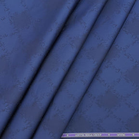 Soktas Premium cotton fine jacquard shirt fabric colour Dark Blue
