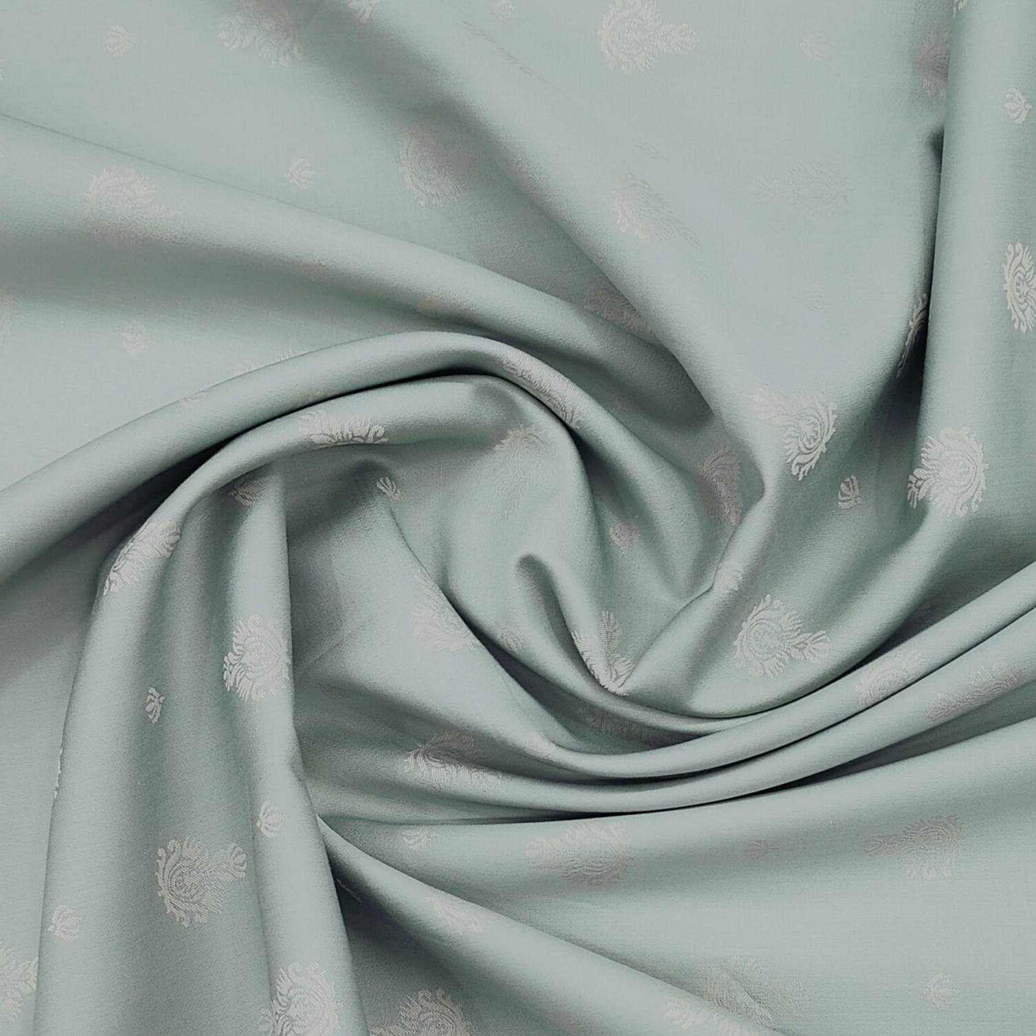 Soktas Premium cotton fine jacquard shirt fabric colour Teal Green