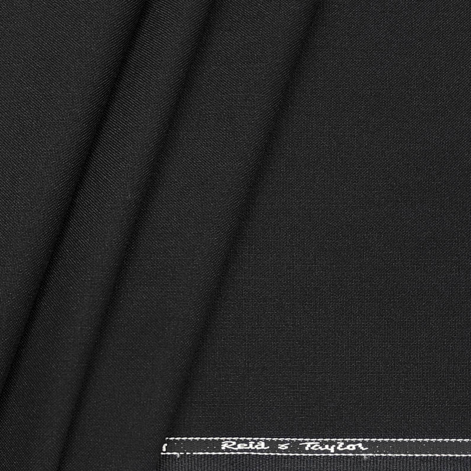 Reid & Taylor Terrywool Black Matti Pant Fabric for Men