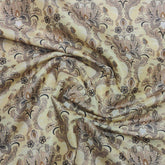 Mantire Men's Premium Raw Silk Digital print Kurta Pyjama Fabric (Brown)