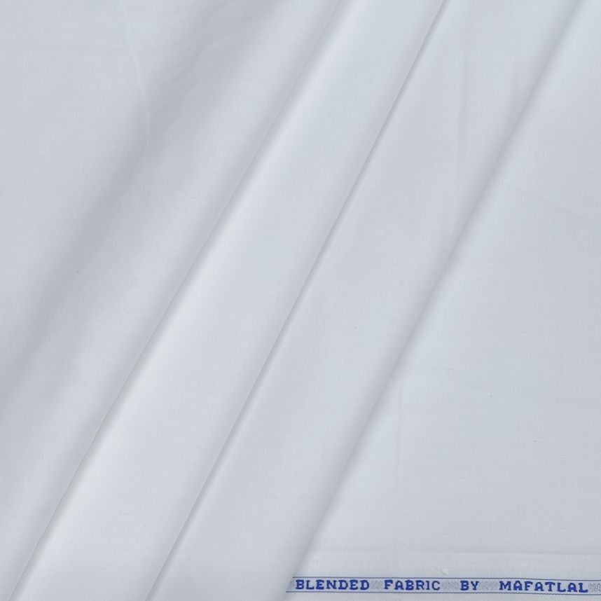 Mafatlal Men's Polyester Cotton mix Pyjama Fabric white
