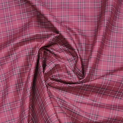 Siyaram Men's Poly Cotton Check Wrinkle Free Shirting Fabric (Red)