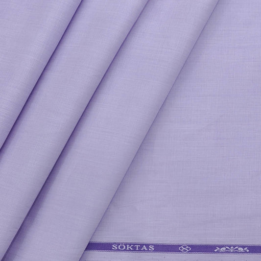 Shirt Fabric Soktas 60s Giza Cotton FIll a Fill Plain Colour Lavender