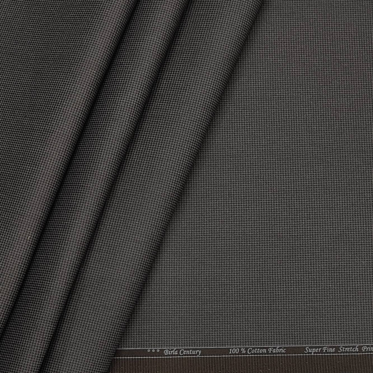Birla Century Men's 100% cotton Stretchable Printed Trouser Fabric (brown)