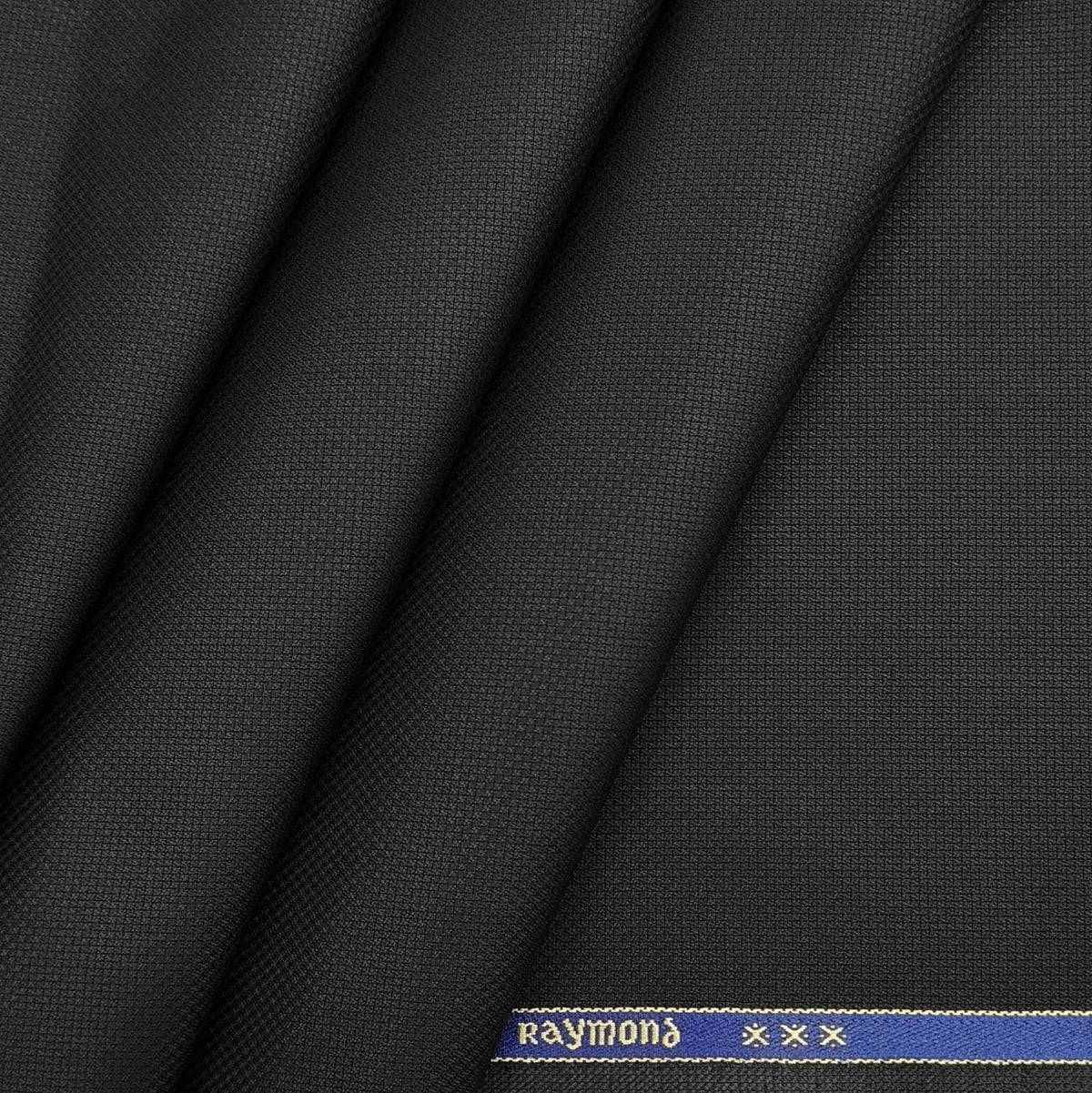 Raymond Men's Polyester Viscose Self Textured Trouser Fabric Colour Black