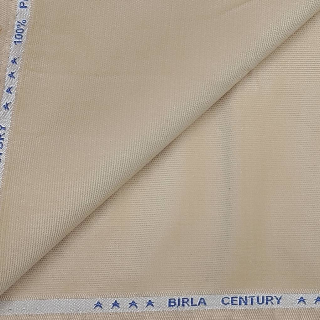 Birla Century Men's Cotton Superfine Corduroy Stretchable Trouser Fabric (Colour Off White)