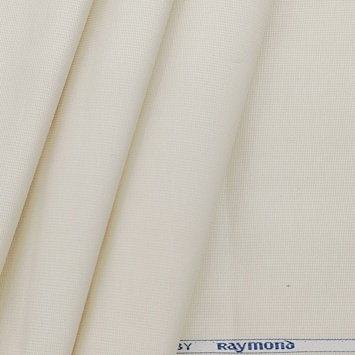 Raymond Men's Pure Cotton Premium Stretchable Structured Trouser Fabric (Colour Light Cream)