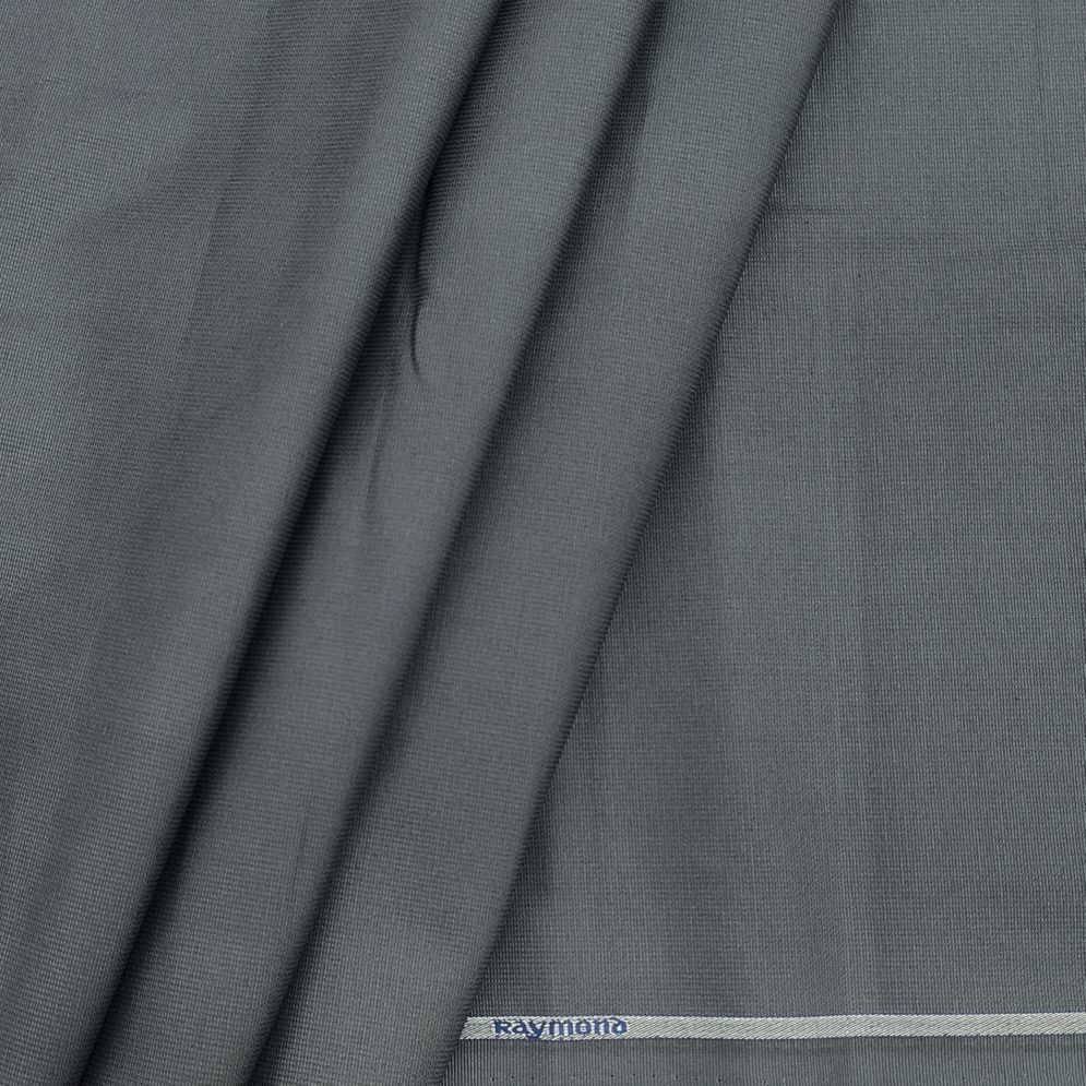 Raymond Men's Pure Cotton Premium Stretchable Structured Trouser Fabric (Colour Dark Grey)