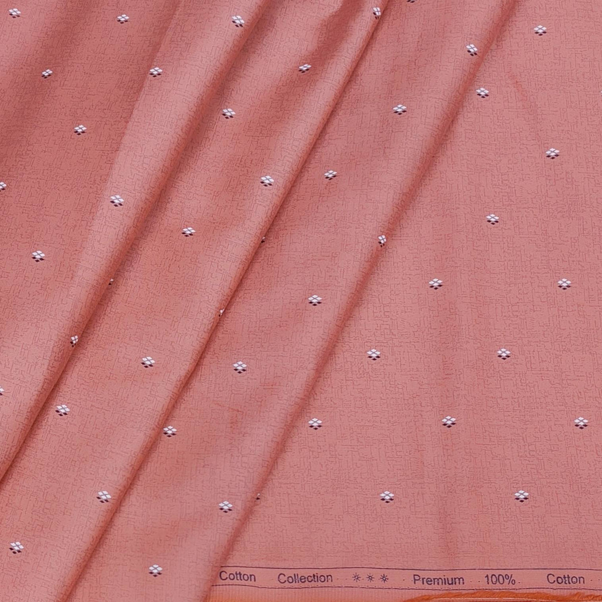 Mantire 100% cotton Premium Printed shirt Fabric colour Peach