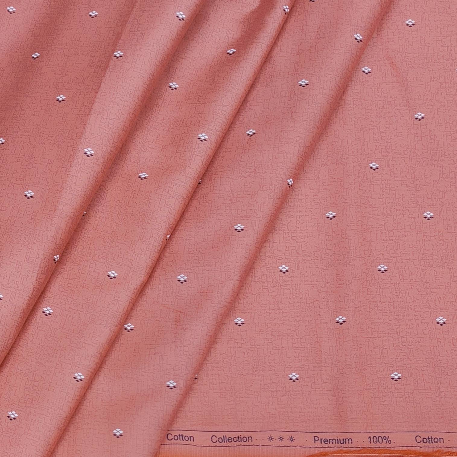 Mantire 100% cotton Premium Printed shirt Fabric colour Peach