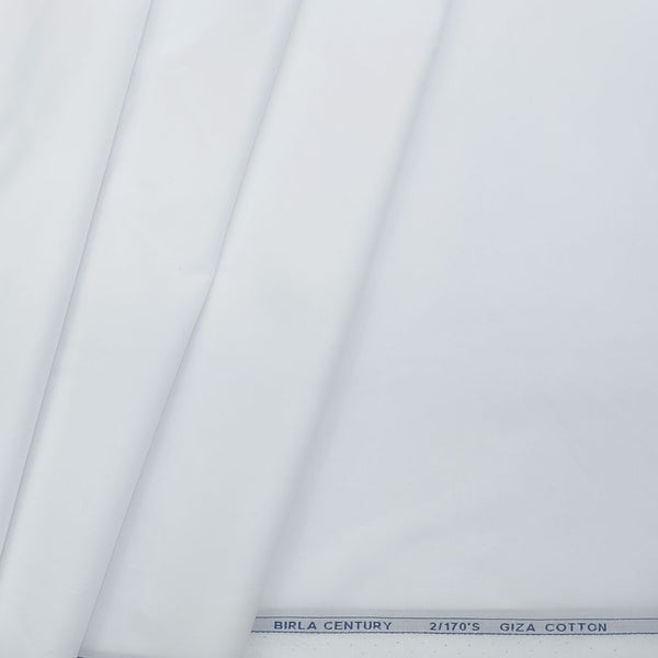 Shirt Fabric Birla Century 2/170 Finest Giza Cotton Plain White