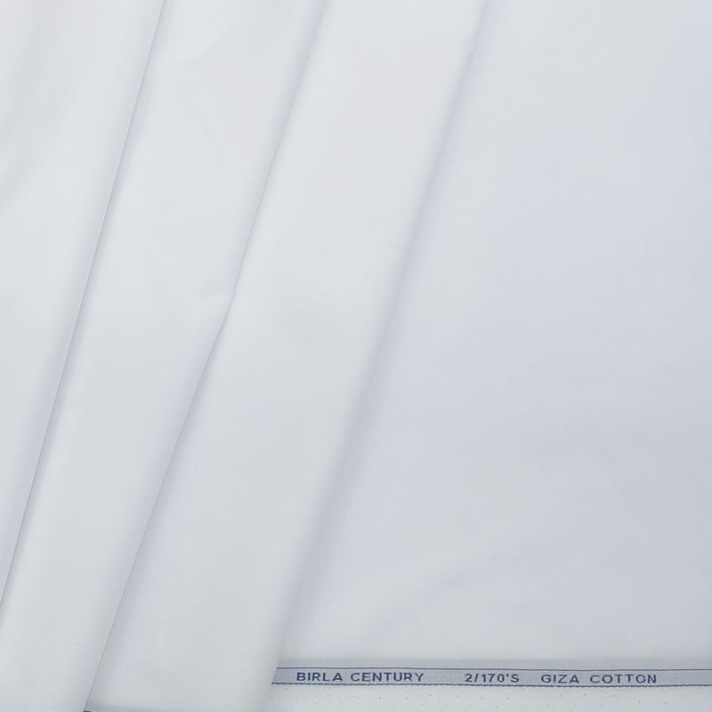 Shirt Fabric Birla Century 2/170 Finest Giza Cotton Plain White