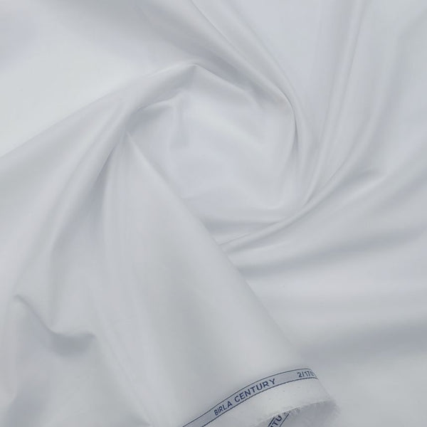 Shirt Fabric Birla Century 2/170 Finest Giza Cotton Plain White