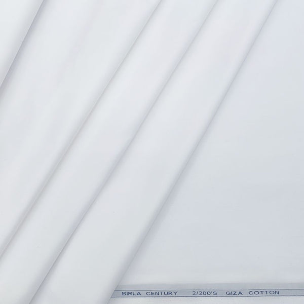 Shirt Fabric Birla Century 2/200 Finest Giza Cotton Plain White