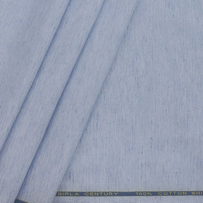 Birla Century Pure Cotton Premium Giza cotton Khadi look Shirt Fabric Colour light blue