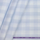 Soktas Premium cotton fine jacquard shirt fabric colour Blue