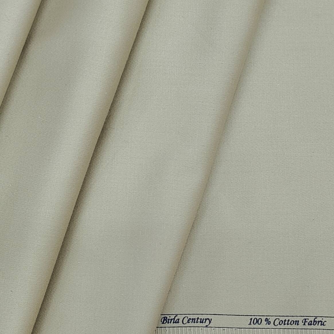 Birla Century Men's Pure Cotton Premium Stretchable Solid Trouser Fabric (Colour Pista Green)