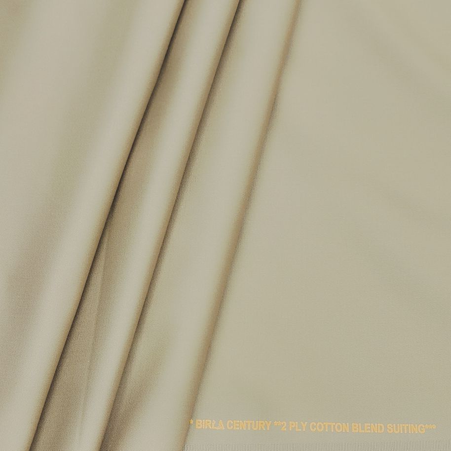 Birla Century Men's Pure Cotton Premium Stretchable Solid 2 ply Trouser Fabric (Colour Camel)