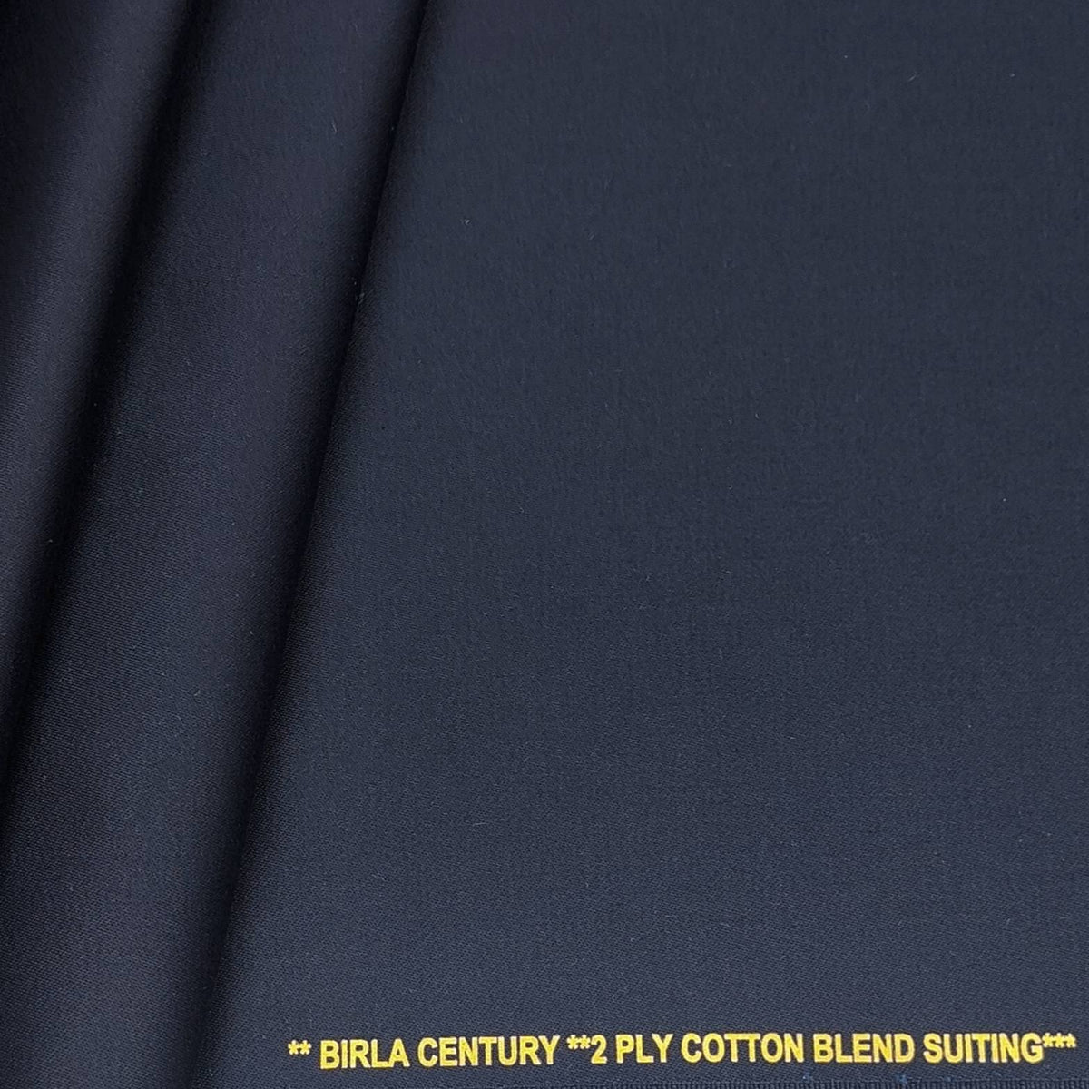 Birla Century Men's Pure Cotton Premium Stretchable Solid 2 ply Trouser Fabric (Colour Dark Blue)