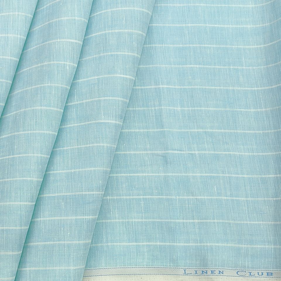 Linen Club Pure linen Broad Lining Shirt Fabric colour Sea Blue
