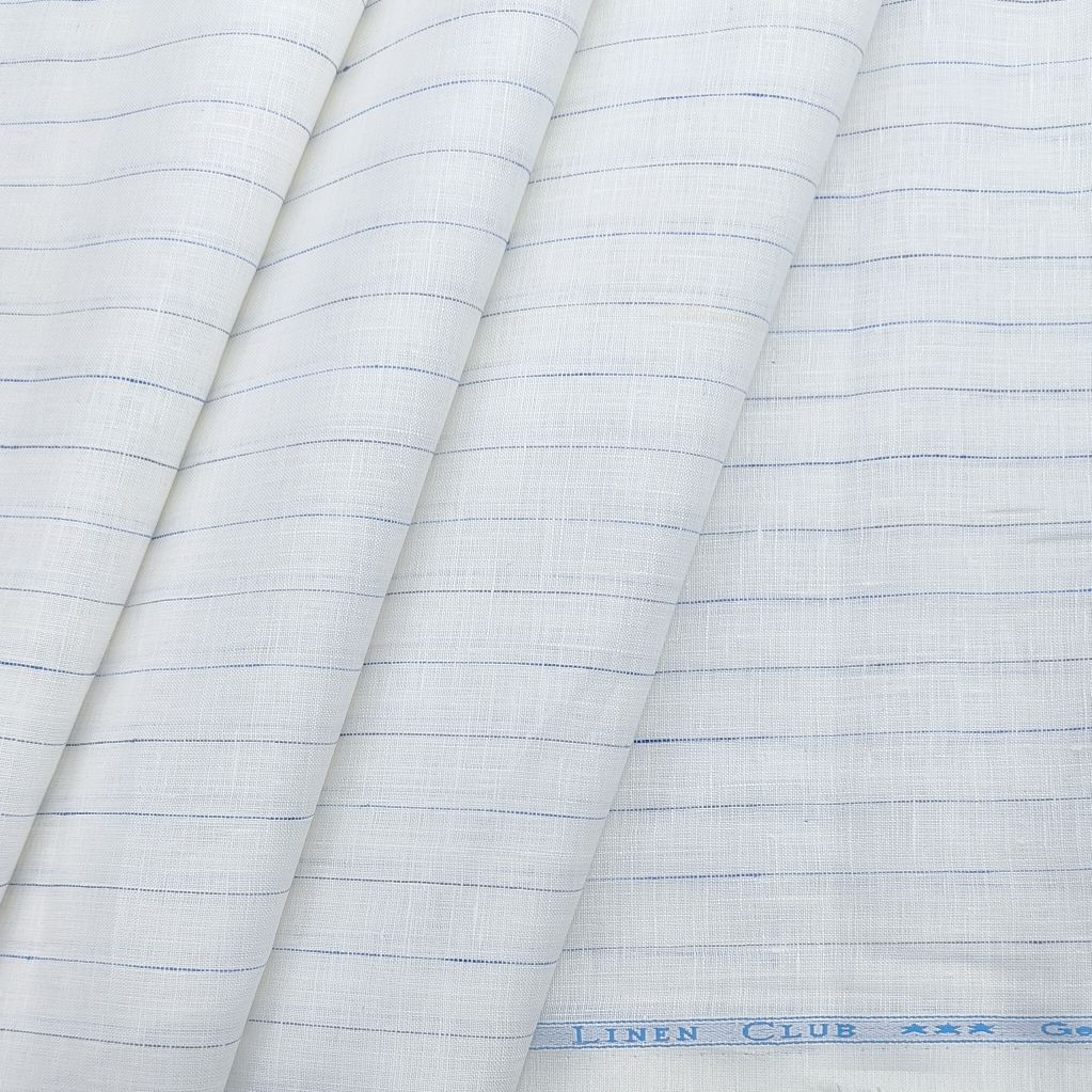 Linen Club Pure linen Broad Lining Shirt Fabric colour Blue