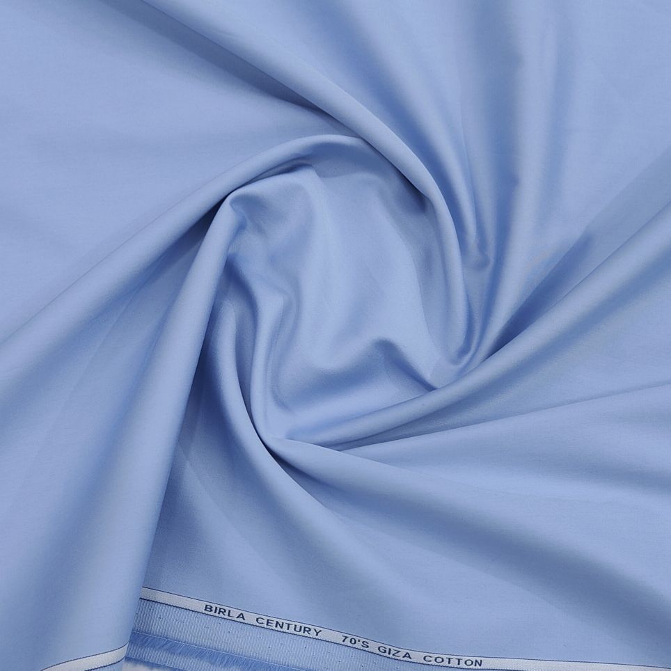 Birla Century Men’s 70’s Giza Cotton Solids Unstitched Shirting Fabric (light BlueColour)