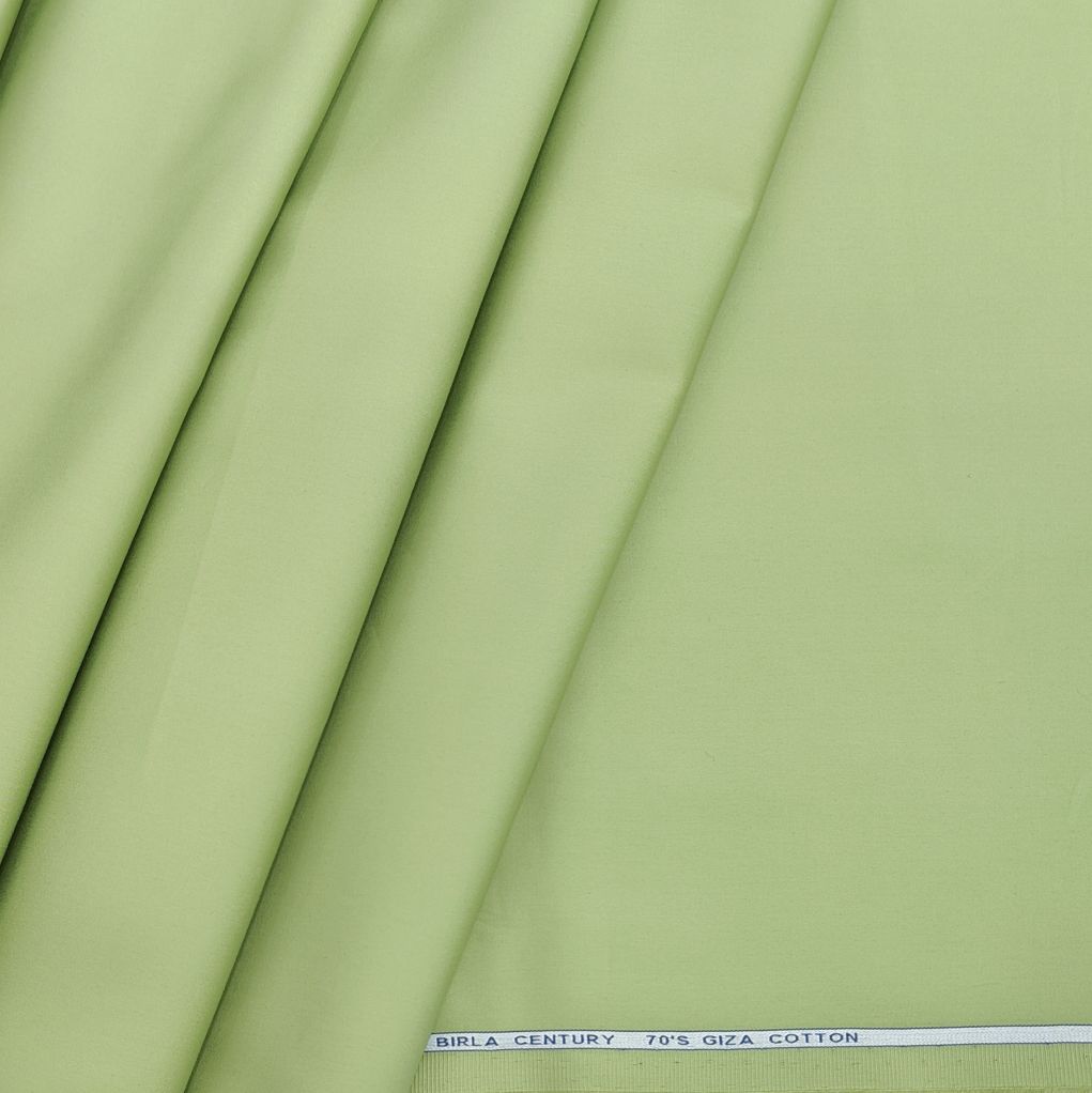 Birla Century Men’s 70’s Giza Cotton Solids Unstitched Shirting Fabric (Green Colour)