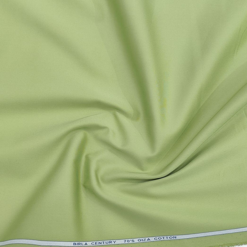 Birla Century Men’s 70’s Giza Cotton Solids Unstitched Shirting Fabric (Green Colour)