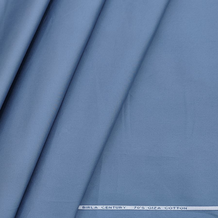 Birla Century Men’s 70’s Giza Cotton Solids Unstitched Shirting Fabric (Bluish Grey Colour)