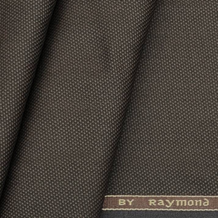 Raymond Men's Polyester Viscose Dotted Pant Fabric Color Sepia Brown