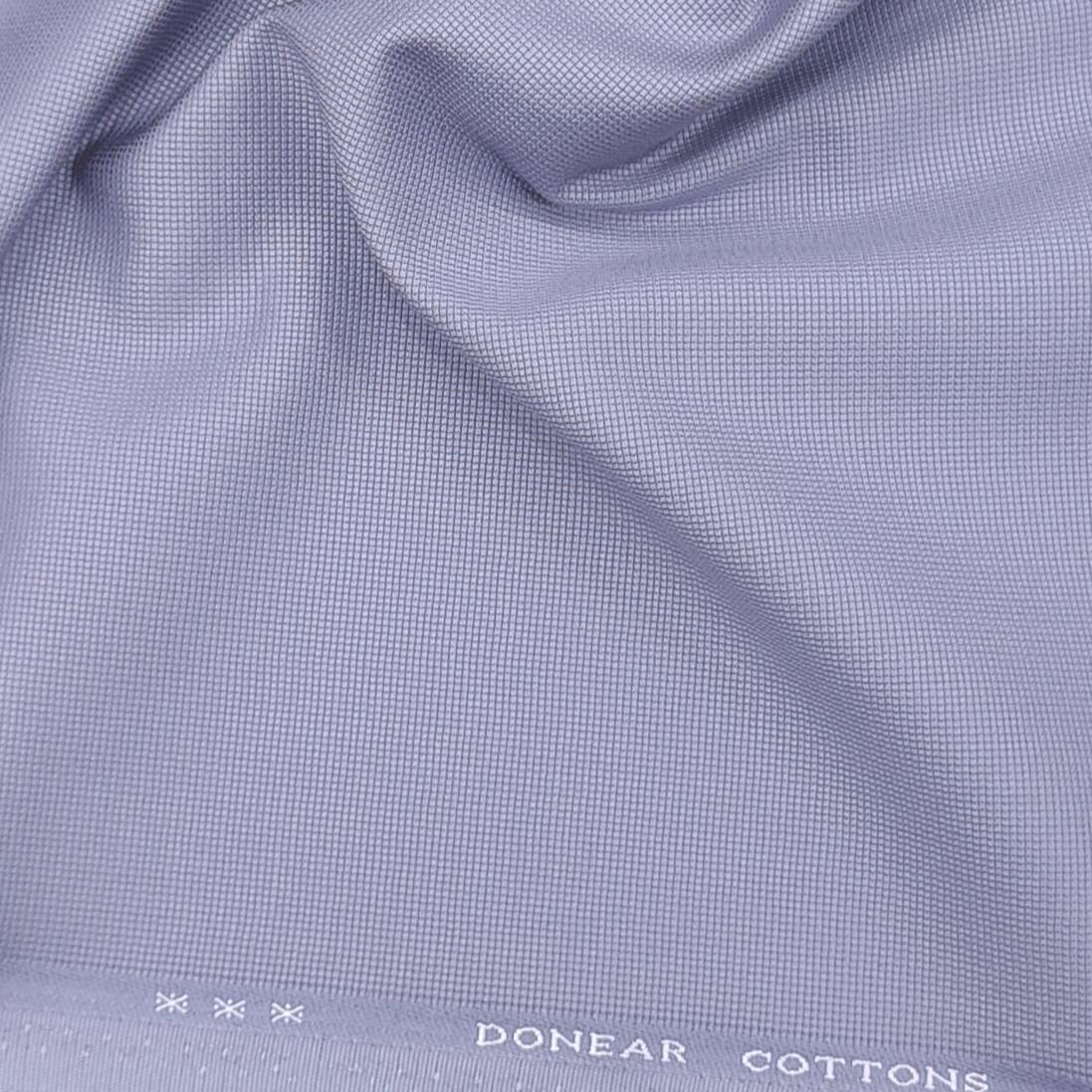 Donear Men's Pure Cotton Self Textured Trouser Fabric Color Pale Lavender