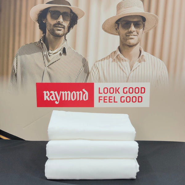 Shirt Fabric Raymond Finest Giza Cotton Dobby White