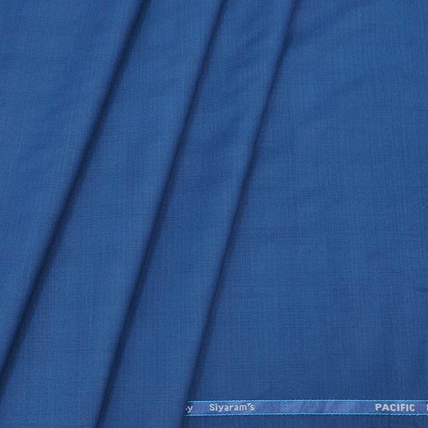 Trouser Fabric Siyaram Polyester Viscose Self Plain Colour Pacific Blue