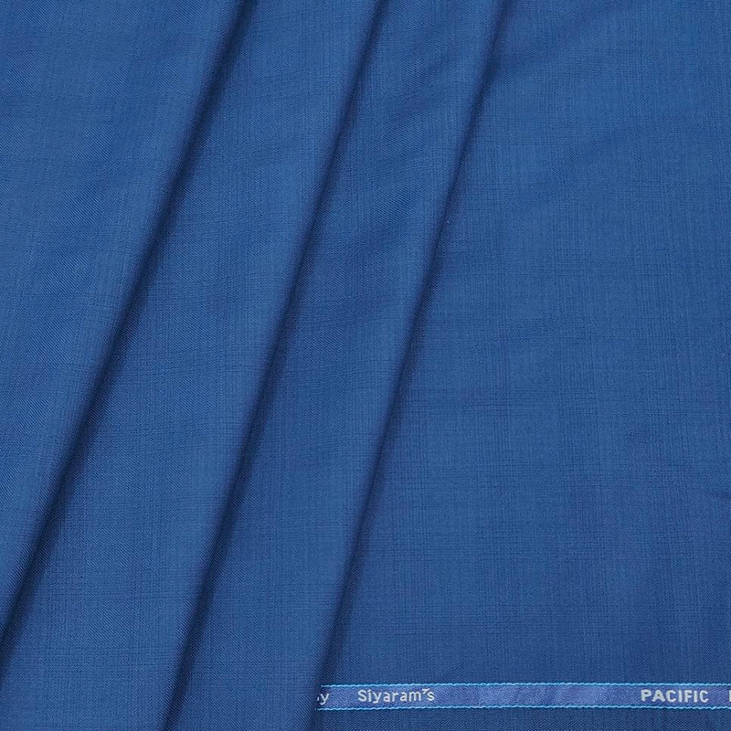 Trouser Fabric Siyaram Polyester Viscose Self Plain Colour Pacific Blue